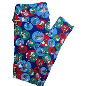 New LuLaRoe Christmas Ornament Leggings W/ Santa Elf Reindeer Size TC2 (20-26)